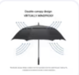 G4Free 47-Inch Automatic Open Golf Umbrella Windproof Waterproof - Black