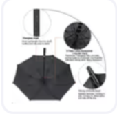 G4Free 47-Inch Automatic Open Golf Umbrella Windproof Waterproof - Black