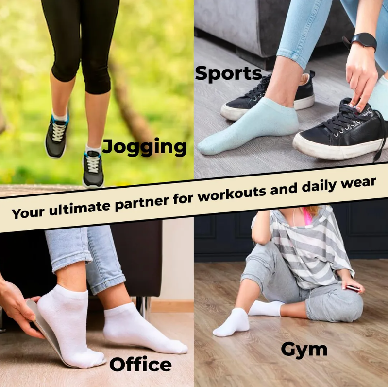 SHALAL 4-Pack Cotton Socks for Women - Black, Navy, Cream, Sky Blue