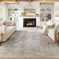 HUGEAR Washable Rugs Living Room Rug 180x270cm Non-Slip Abstract Design – Beige Blue