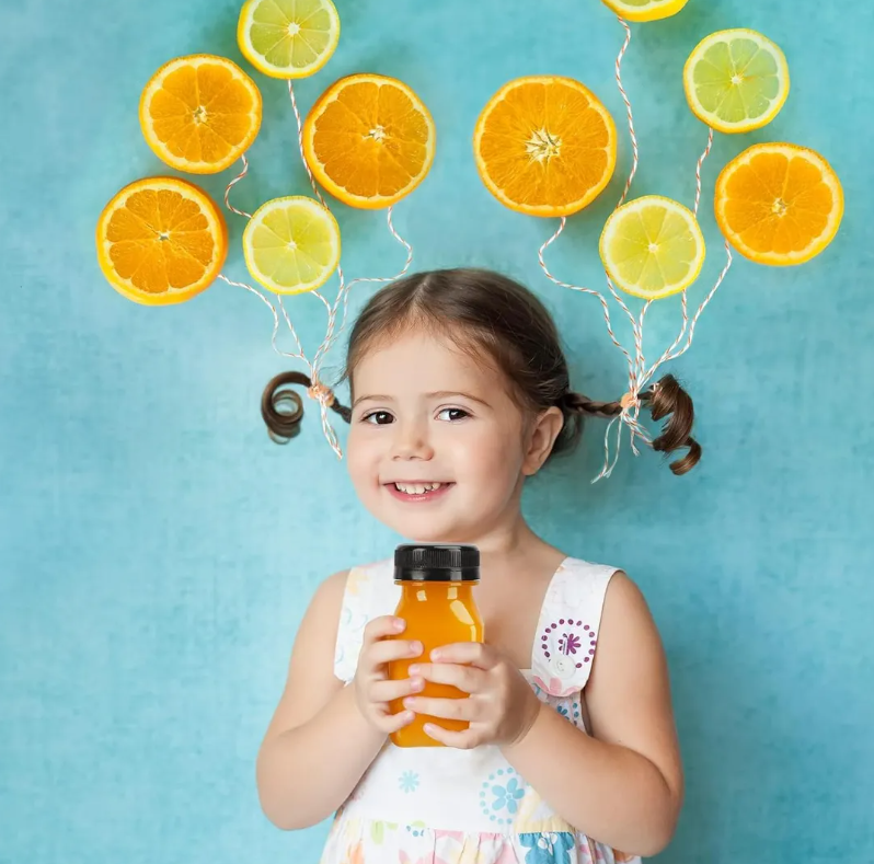 12pcs 120ml Mini Juice Bottles with Caps, Reusable Empty Clear Bottles with Lids, Label, Funnel and Brush