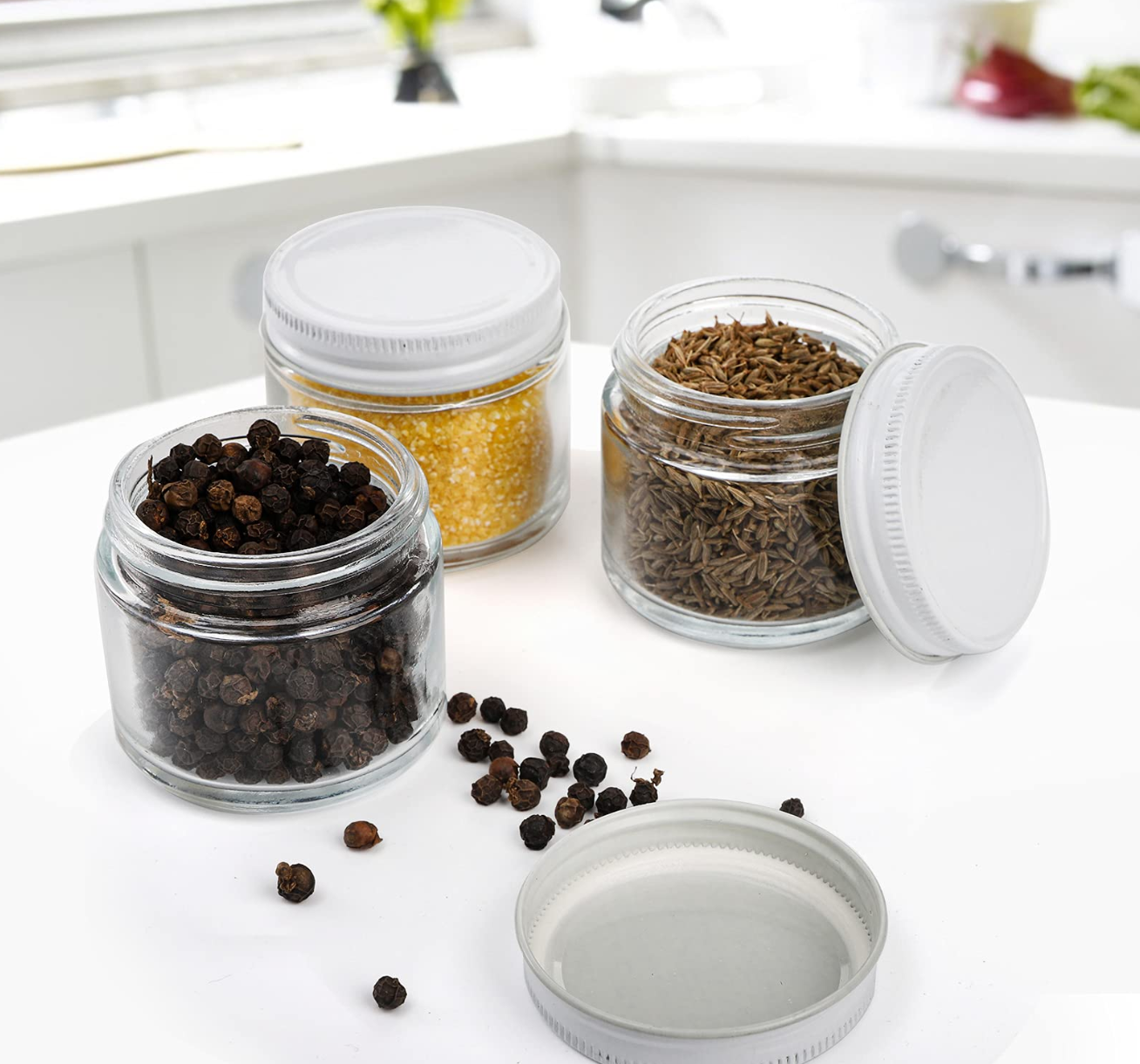 TOPZEA 30 Pack Small Glass Jars with Lids, 2 Oz Round Clear Straight Sided Canning Jars Spice Jars Mason Jars Food Container