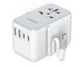 Universal Travel Adapter with 4 USB Ports – Grey White