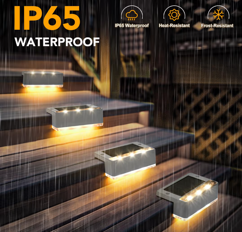Solar Fence Lights 16 Pack Waterproof Outdoor – Warm White, Grey