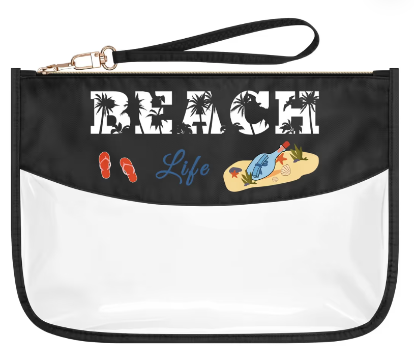 Clear Makeup Bag Beach Gift – Themed Travel Pouch