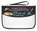 Beach Themed Makeup Bag Zipper Travel Pouch for Beach Lovers – Clear