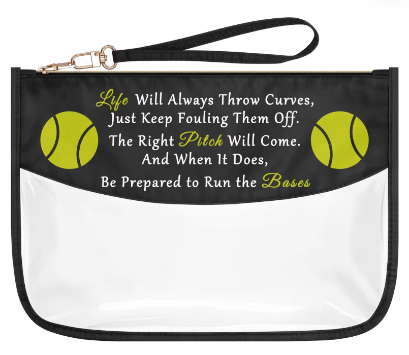 Clear Makeup Bag Zipper Tennis Gift for Runners – Transparent
