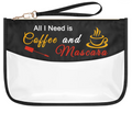 Makeup Bag Clear PVC Coffee Themed Gifts for Women – Zipper Toiletry Pouch