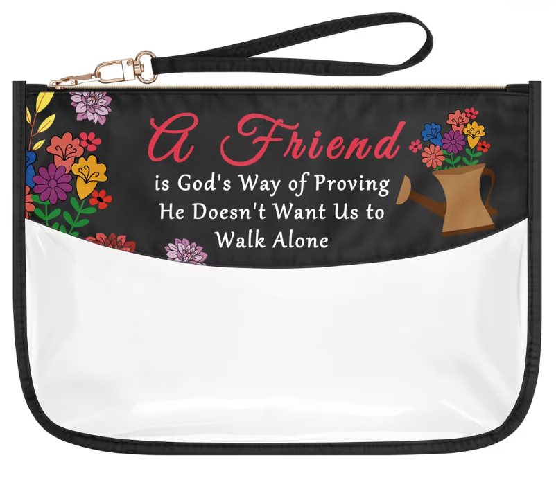 Makeup Bag Clear Cosmetic Bag Friend Themed Gifts – Zipper Toiletry Pouch