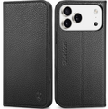 SHIELDON iPhone 17 Pro Max Case Leather RFID Blocker – Black