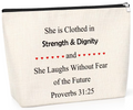 Inspirational Makeup Bag Gift for Women – Proverbs 31:25