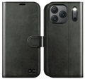 iPhone 17 Pro Case PU Leather Wallet RFID Blocking Magnetic Flip Folio – Black Graphite