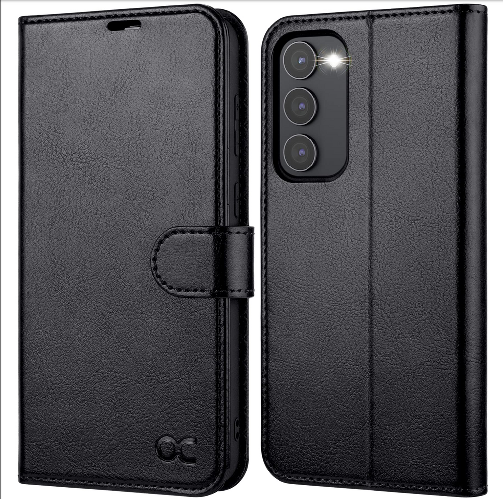 Samsung Galaxy S23 Case Premium PU Leather RFID Stand Function – Black