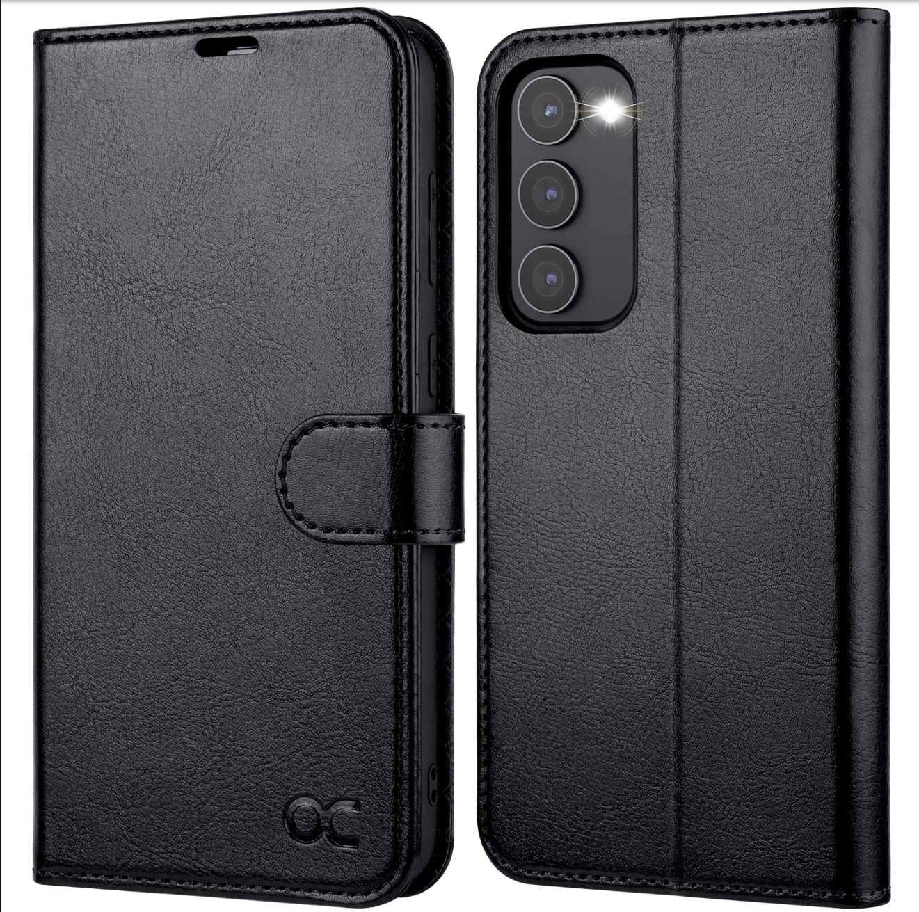 Samsung Galaxy S23 Case Premium PU Leather RFID Stand Function – Black