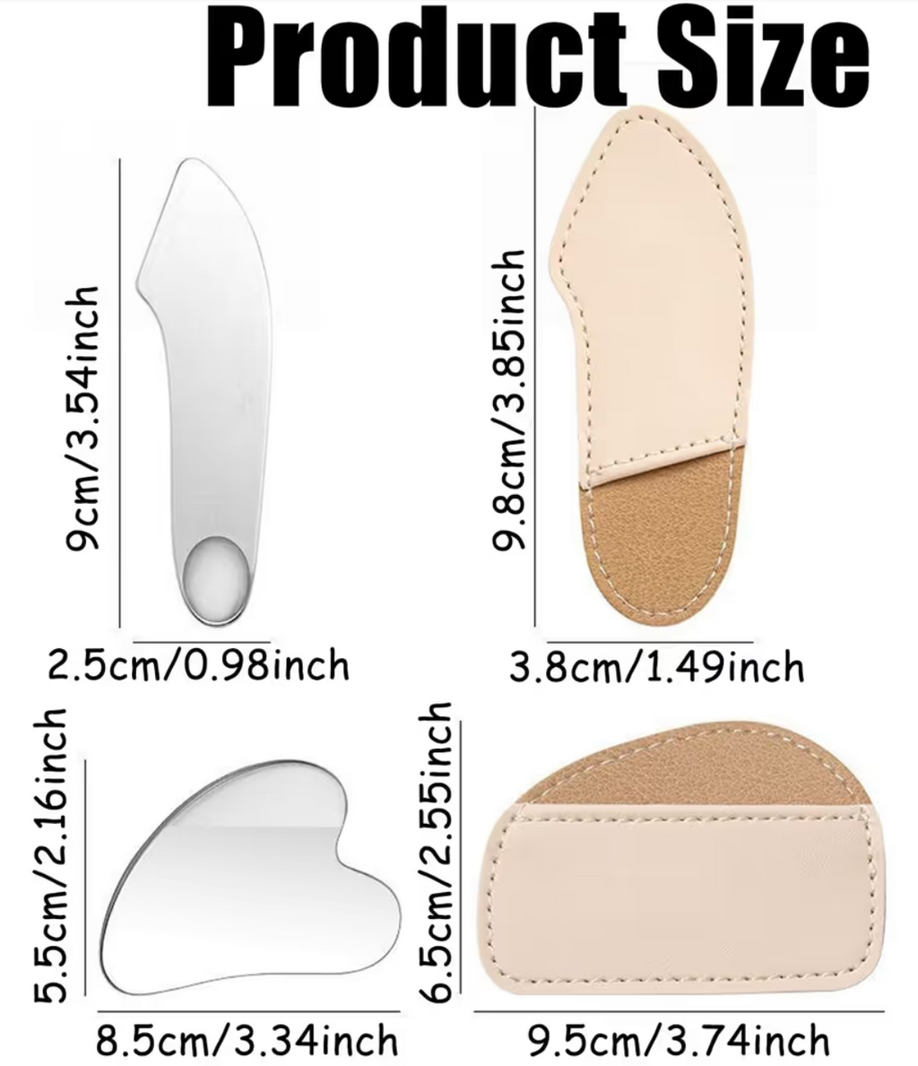2PCS Gua Sha Scraping Massage Stone Tool – Stainless Steel Facial Massager