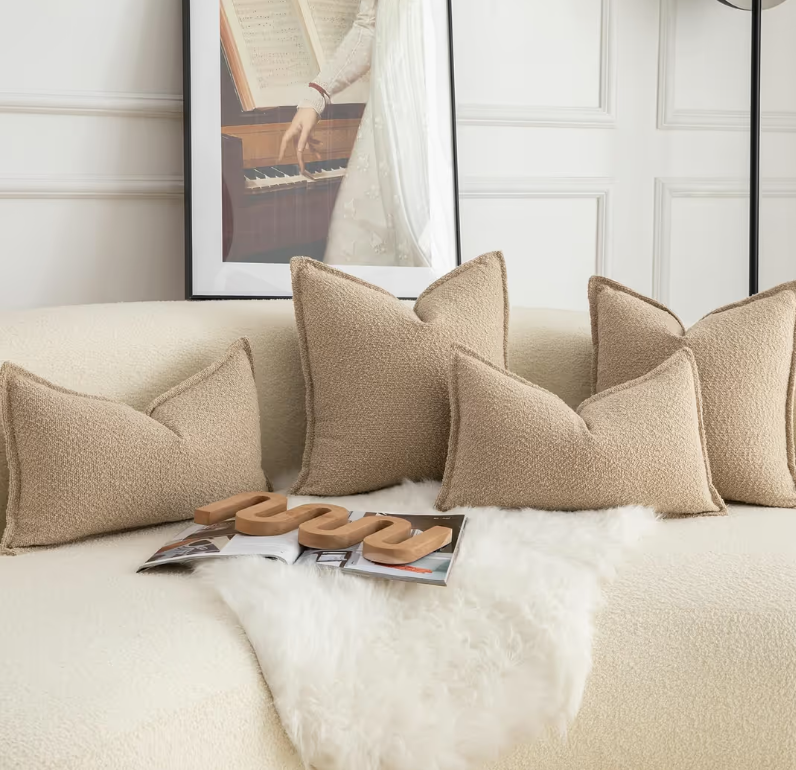 Cushion Covers Pack of 2 Decorative Throw Pillow Cases – Camel 45cm x 45cm