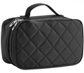 Cosmetic Bag Makeup Organizer Double Layer Travel Toiletry Bag with Mirror – Black