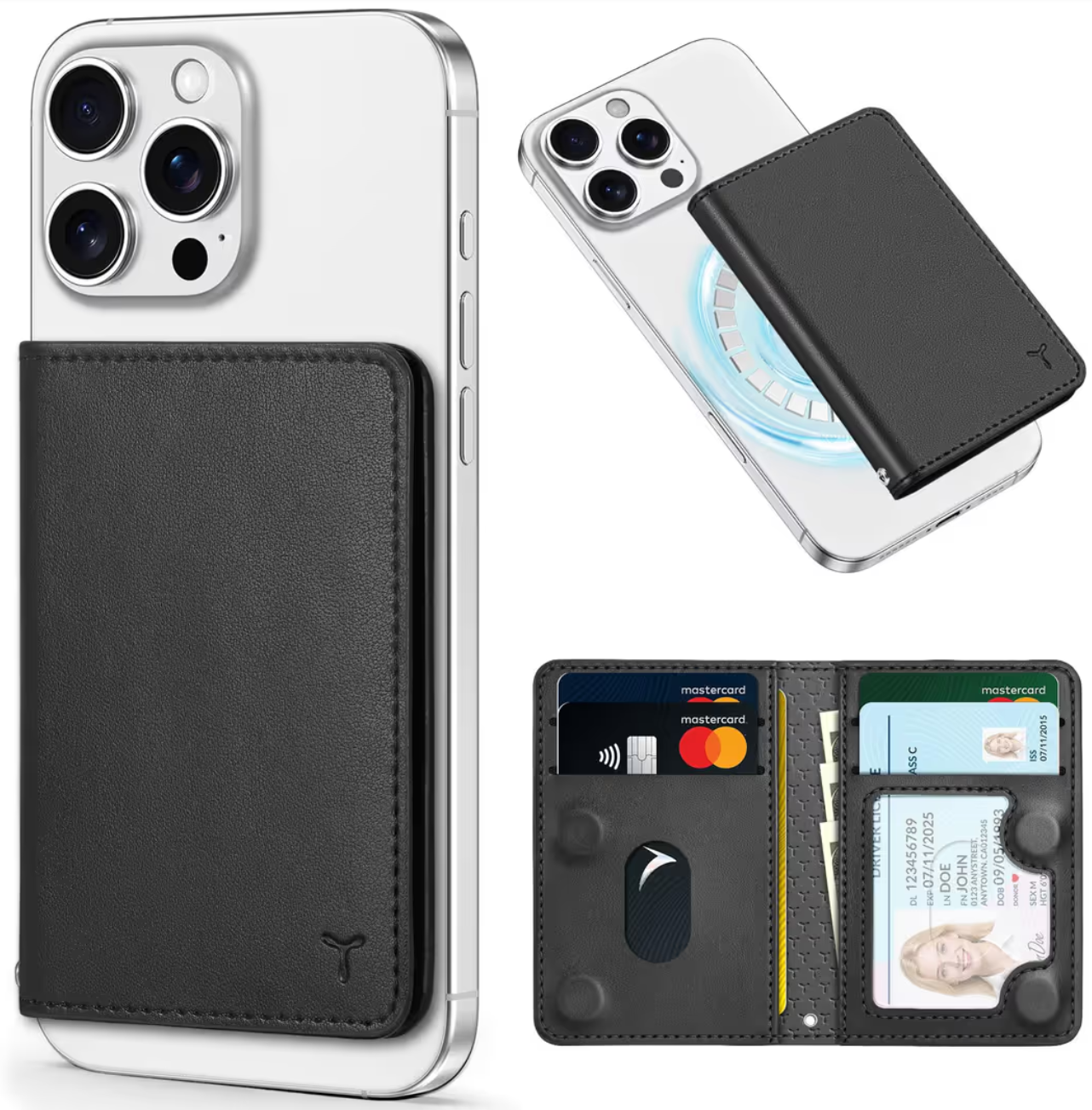 TUCCH Magsafe Wallet with RFID Blocking and 6 Card Holders – Black