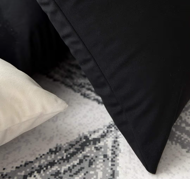 MIULEE Velvet Cushion Covers Pack of 2 – Black 26x26in