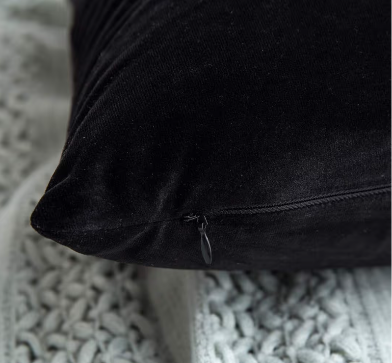 MIULEE Velvet Cushion Covers Pack of 2 – Black 26x26in