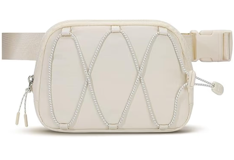 Small Bumbag Waist Pack Adjustable Strap Reflective – Beige for Women