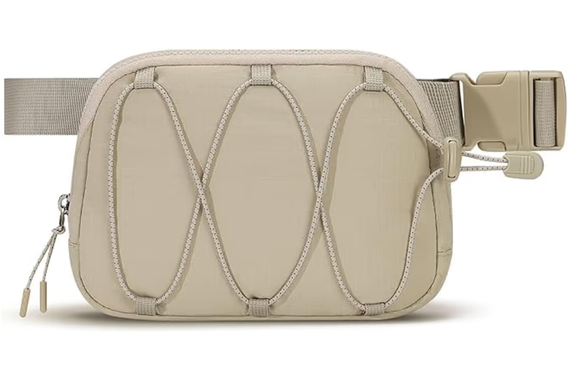 Small Bumbag Waist Pack Adjustable Strap Reflective – Khaki for Women