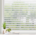 rabbitgoo Privacy Window Film Self-Adhesive Frosted Stripes – 90 x 200 cm
