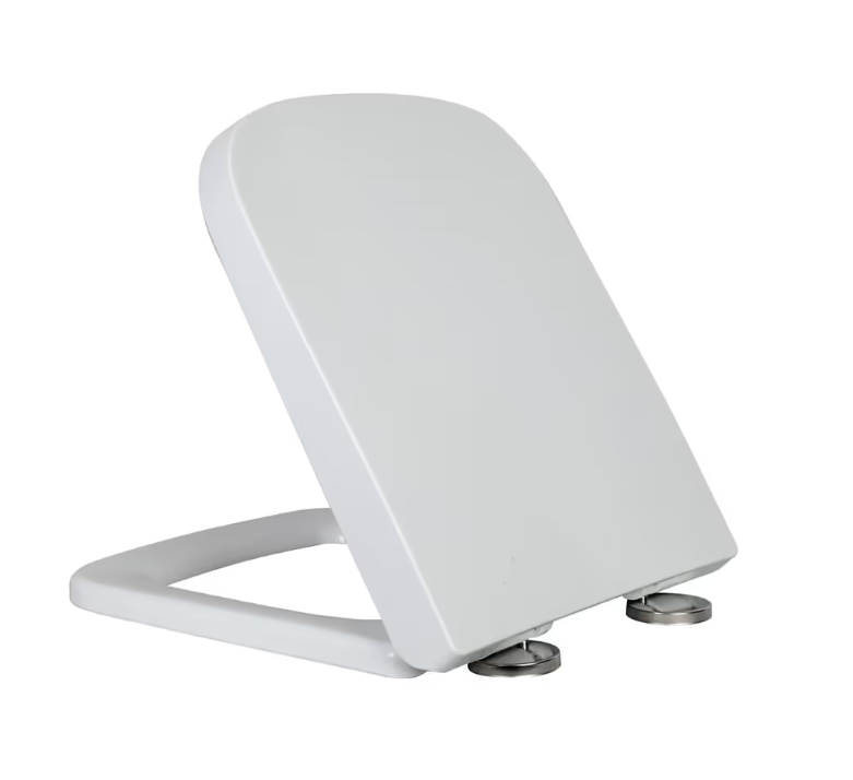 LOORMEI Soft Close Toilet Seat Square Heavy Duty Top Fixing – White