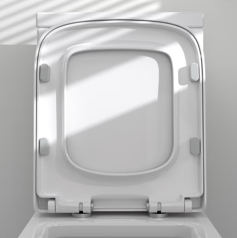 LOORMEI Soft Close Toilet Seat Square Heavy Duty Top Fixing – White