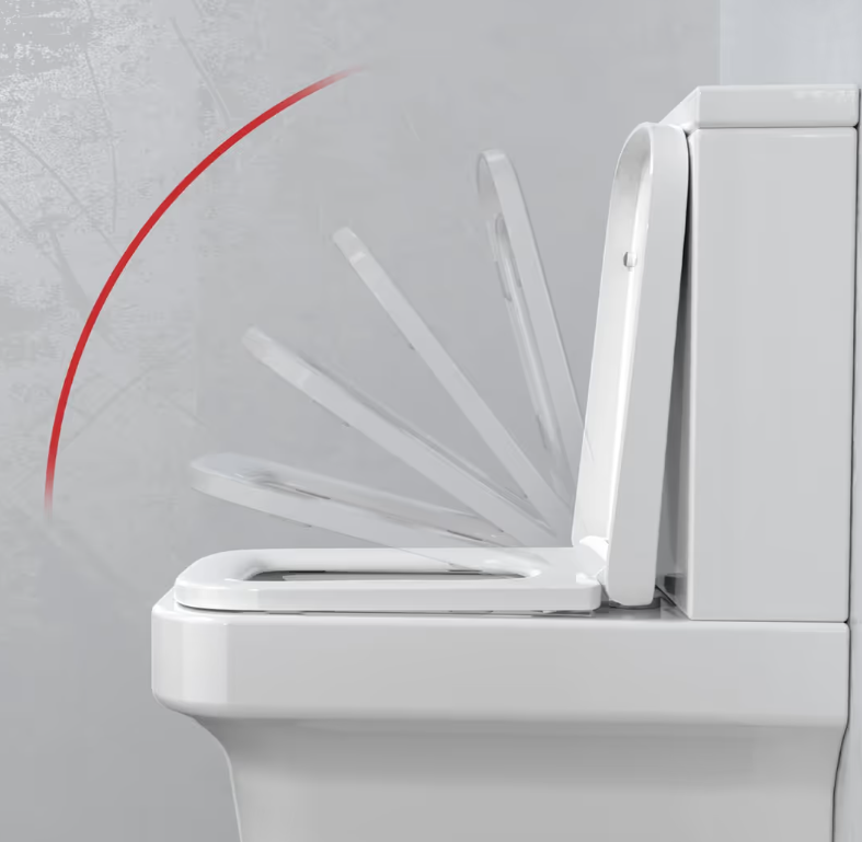 LOORMEI Soft Close Toilet Seat Square Heavy Duty Top Fixing – White