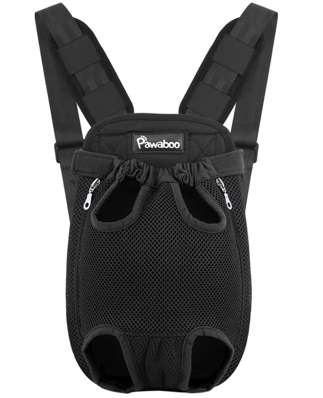 Pawaboo Adjustable Pet Carrier Backpack Legs Out Easy-Fit for Medium Dogs – Black