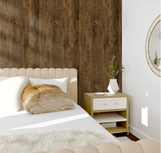Sticky Back Plastic Roll Wood Effect Vinyl Wrap Self Adhesive Wallpaper – Brown 90x300cm