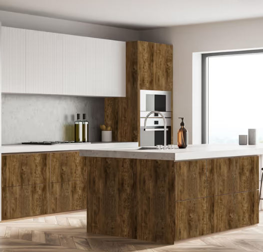 Sticky Back Plastic Roll Wood Effect Vinyl Wrap Self Adhesive Wallpaper – Brown 90x300cm