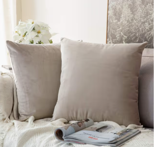 MIULEE Velvet Cushion Covers 60cm – Heart Wood, 2 Pieces
