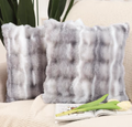 Madizz Pack of 2 Thick Plush Wool Throw Pillow Covers 18x18 Inch White Grey Soft Decorative Cushion Cover for Sofa Bedroom Pillow Shell