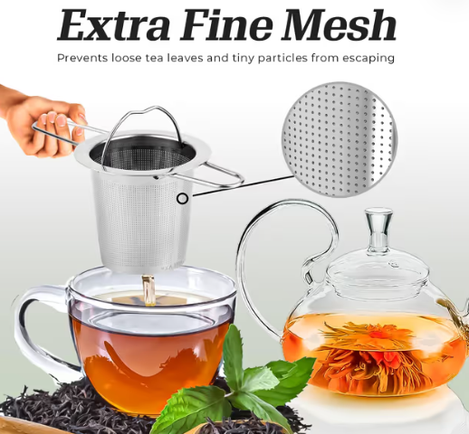 304 Stainless Steel Tea Infuser with Folding Handles – Dishwasher Safe