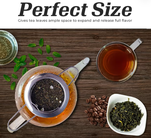 304 Stainless Steel Tea Infuser with Folding Handles – Dishwasher Safe