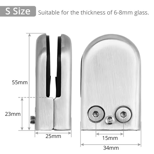 Proster 16PCS Adjustable Glass Clamps – Stainless Steel 304 for Handrail Balustrade