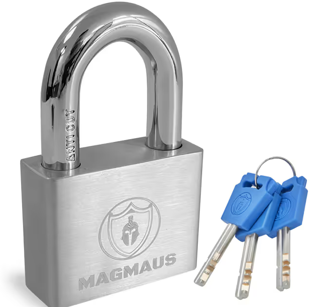 Magmaus® PDL50 Heavy Duty Outdoor Padlock Stainless Steel High Security – Black