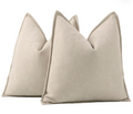 Textured Chenille Cushion Covers Set of 2 – Beige 22x22 inch