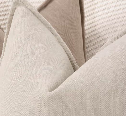 Textured Chenille Cushion Covers Set of 2 – Beige 22x22 inch