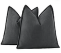 Madizz Textured Chenille Cushion Covers Set of 2 Soft Decorative Pillowcases – Dark Grey 26x26in