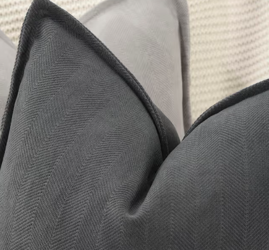 Madizz Textured Chenille Cushion Covers Set of 2 Soft Decorative Pillowcases – Dark Grey 26x26in