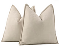 Madizz Textured Chenille Cushion Covers Set of 2 Super Soft Decorative Throw Pillow Covers Boho Pillowcases Modern Home Decor for Sofa Bedroom 24x24 inch, 60x60 cm, Beige