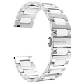 Replacement Watch Band Stainless Steel Ceramic Bracelet – Silver 22mm