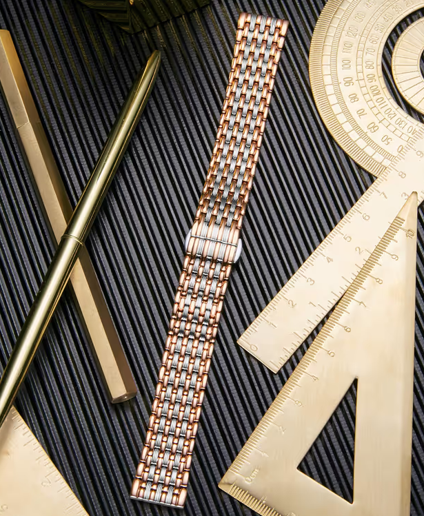 Ultra Thin Mesh Stainless Steel Watch Band Light Metal Strap – Silver and Rose Gold 16mm