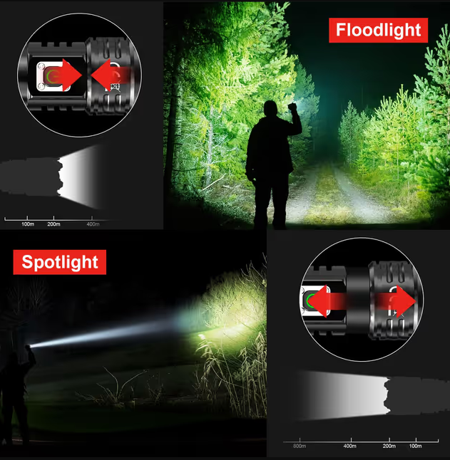 Shadowhawk LED Torch 500000 Lumens Rechargeable Tactical Flashlight – Waterproof