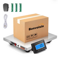 Cordless Postal Scale 300kg LCD Display Stainless Steel – Black