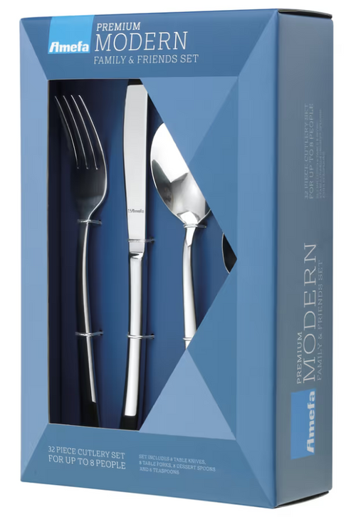Amefa Carlton Cutlery Set for 8 People – Silver 32 Pieces