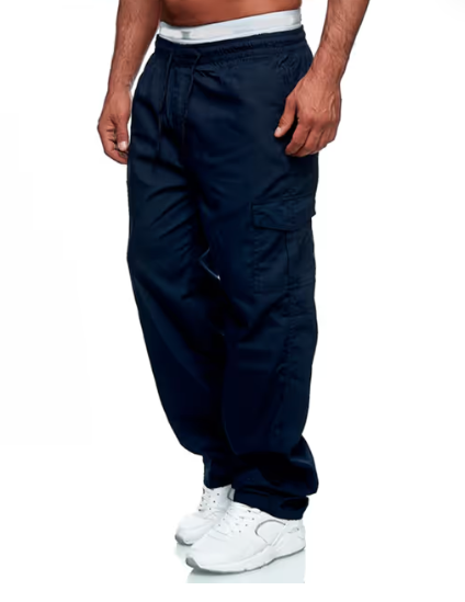 Casuayaloo Men's Cargo Trousers Casual Jogger Pants with Pockets – Navy L